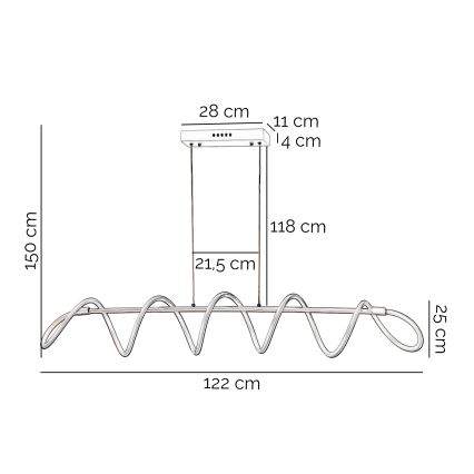 ONLI - Lampadario LED a sospensione con filo SPIRALE LED/72W/230V 3000K bianco