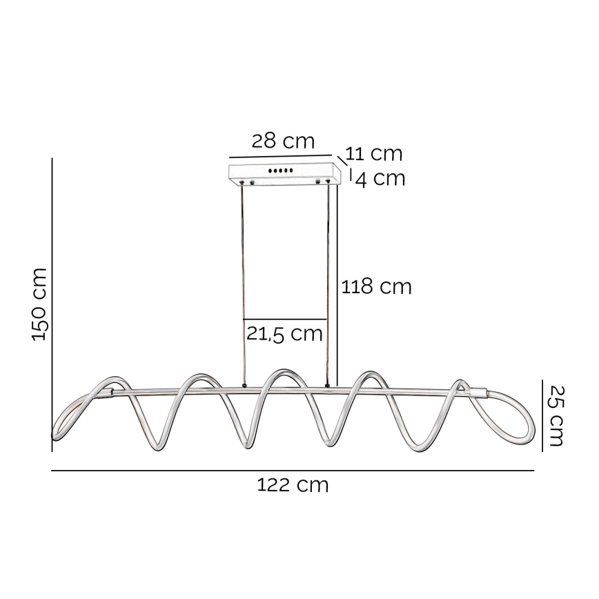 ONLI - Lampadario LED a sospensione con filo SPIRALE LED/72W/230V 3000K bianco