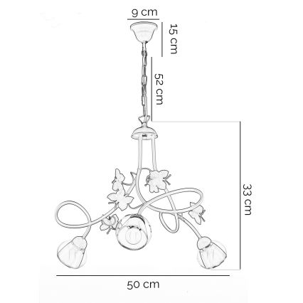 ONLI - Lampadario per bambini BUTTERFLY 3xE14/6W/230V