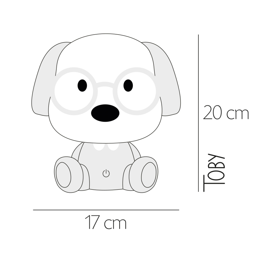 ONLI - Lampada da notte per bambini LED dimmerabile PUPPIES LED/3W/230V 20 cm cane/rosa