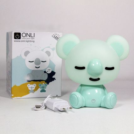 ONLI - Lampada notturna dimmerabile a LED per bambini PUPPIES LED/3W/230V 20 cm koala/verde