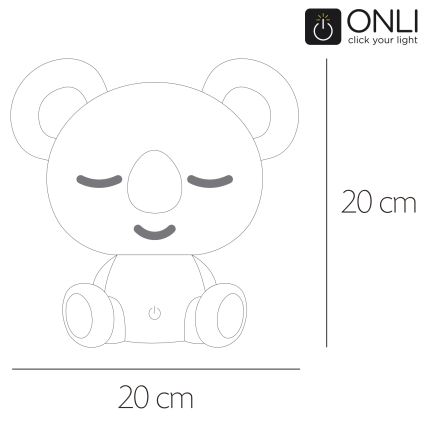 ONLI - Lampada notturna dimmerabile a LED per bambini PUPPIES LED/3W/230V 20 cm koala/verde