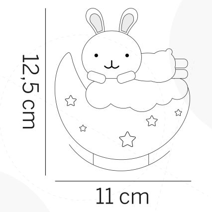ONLI - Lampada da notte ricaricabile a LED per bambini NUVOLINA LED/2,5W/5V 300 mAh coniglietto/blu