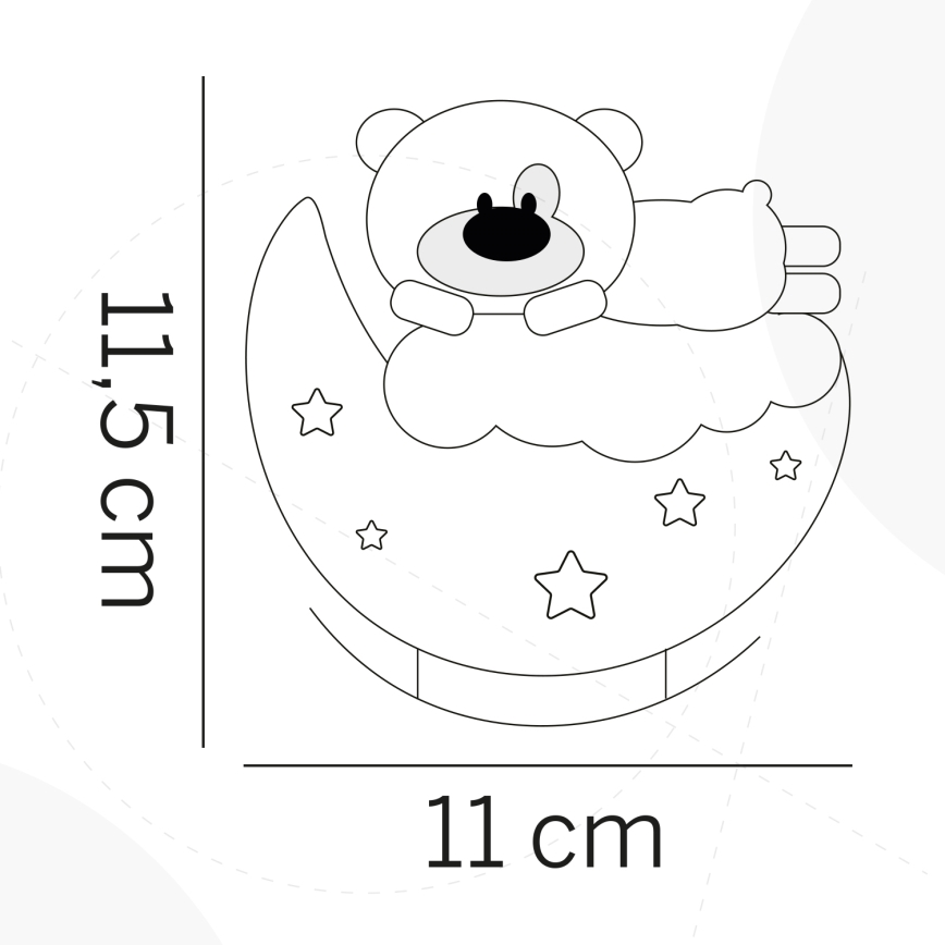 ONLI - Luce notturna ricaricabile LED per bambini NUVOLINA LED/2,5W/5V 300 mAh orsetto/blu