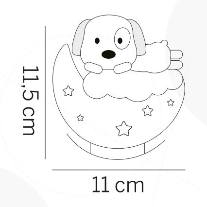 ONLI - lampada notturna ricaricabile LED per bambini NUVOLINA LED/2,5W/5V 300 mAh cane/blu