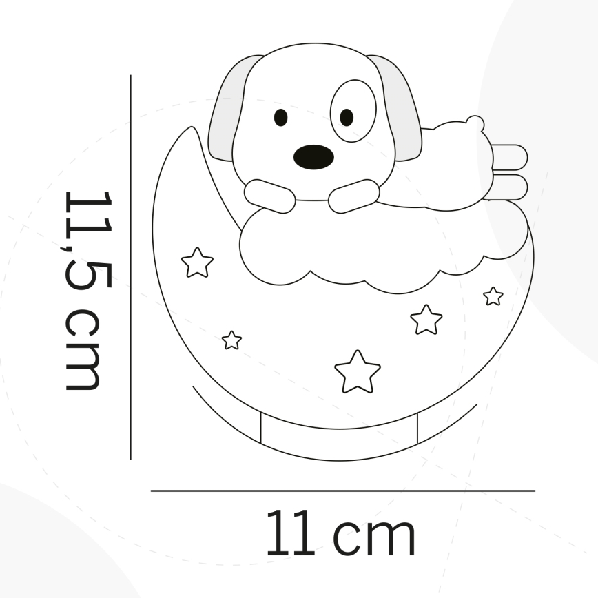 ONLI - lampada notturna ricaricabile LED per bambini NUVOLINA LED/2,5W/5V 300 mAh cane/blu