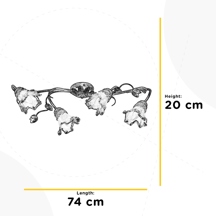 ONLI - Plafoniera ARIANNA 4xE14/6W/230V bronzo