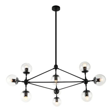 Open Design OR80094 - Lampadario a stelo BAO 10xE27/8W/230V Ø 90 cm nero