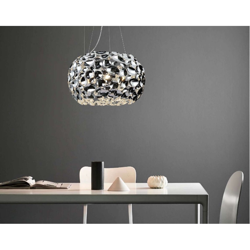 Open Design OR80162 - Lampadario a sospensione con cavo CARERA 6xG9/7W/230V Ø 55 cm cromo lucido