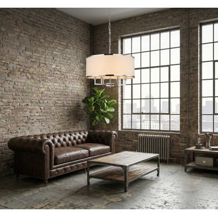 Open Design OR80209 - Lampadario a catena CASA 3xE14/12W/230V crema/cromo lucido