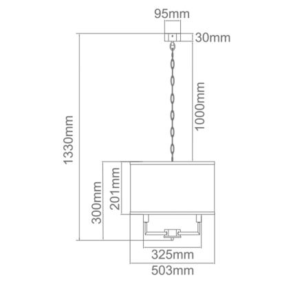 Open Design OR80230 - Lampadario a catena CASA 6xE14/15W/230V crema/ottone