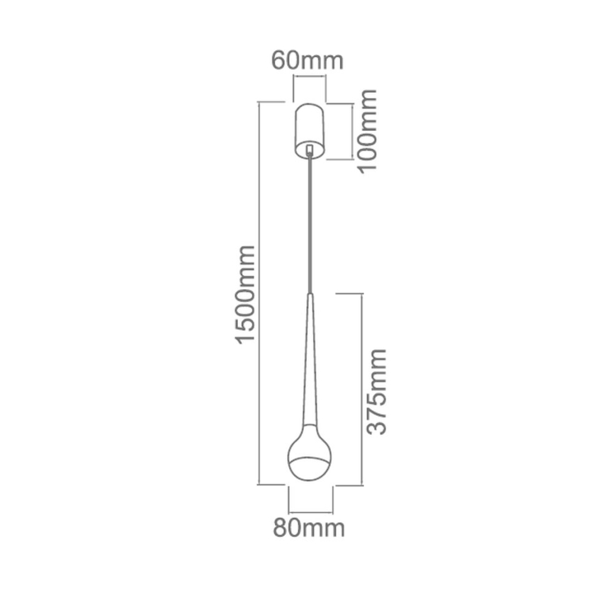 Open Design OR80247 - Lampada a sospensione LED con cavo CAPPI LED/5W/230V nera