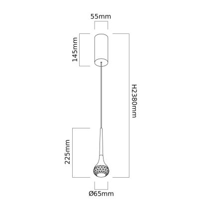 Open Design OR80315 - Lampadario a sospensione con cavo CRIMA LED/7W/230V oro rosa