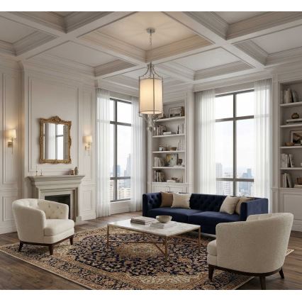 Open Design OR80551 - Lampadario a catena LUNGA 1xE27/15W/230V cromo lucido/bianco