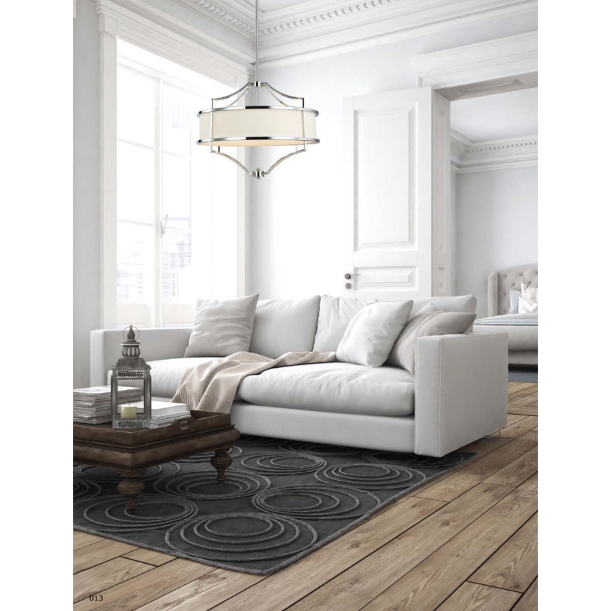 Open Design OR80902 - Lampadario a stelo STESSO 4xE27/15W/230V Ø 42 cm cromo lucido/bianco