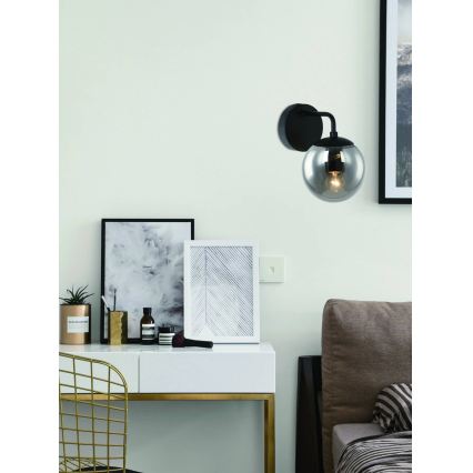 Open Design OR81411 - Lampada da parete BAO 1xE27/8W/230V nera/grigio fumé