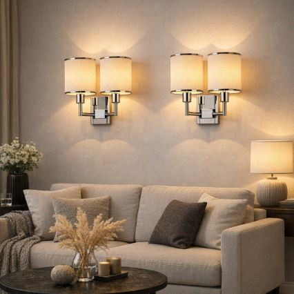 Open Design OR81497 - Applique CASA 2xE14/12W/230V cromo lucido/crema