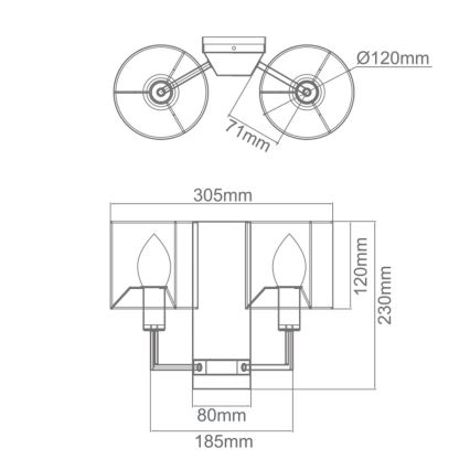 Open Design OR81497 - Applique CASA 2xE14/12W/230V cromo lucido/crema