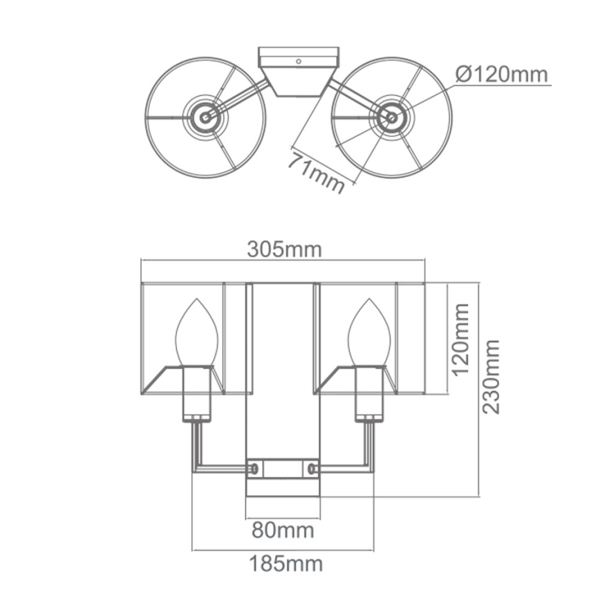 Open Design OR81497 - Applique CASA 2xE14/12W/230V cromo lucido/crema
