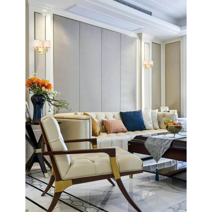 Open Design OR81503 - Lampada da parete CASA 2xE14/12W/230V ottone/crema