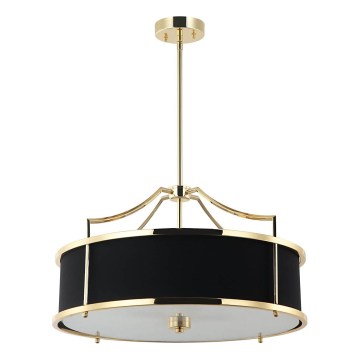 Open Design OR84146 - Lampadario a sospensione su asta STANZA 4xE27/15W/230V Ø 55 cm oro/nero