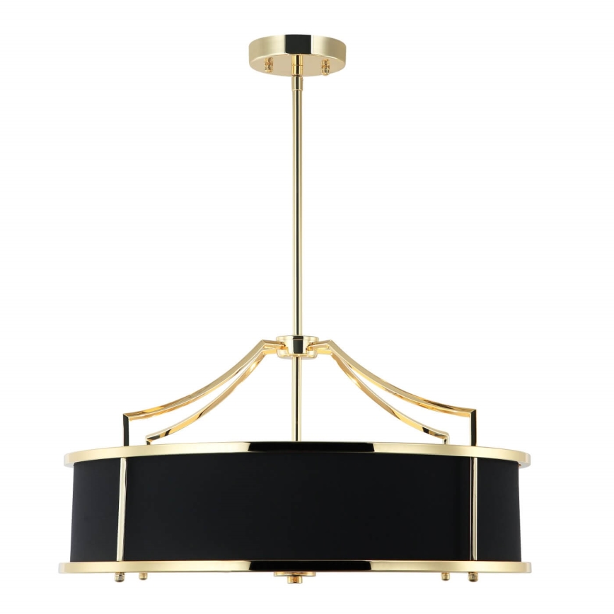 Open Design OR84146 - Lampadario a sospensione su asta STANZA 4xE27/15W/230V Ø 55 cm oro/nero