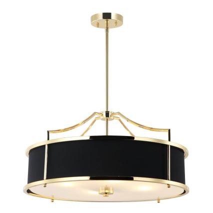 Open Design OR84146 - Lampadario a sospensione su asta STANZA 4xE27/15W/230V Ø 55 cm oro/nero
