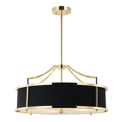 Open Design OR84146 - Lampadario a sospensione su asta STANZA 4xE27/15W/230V Ø 55 cm oro/nero