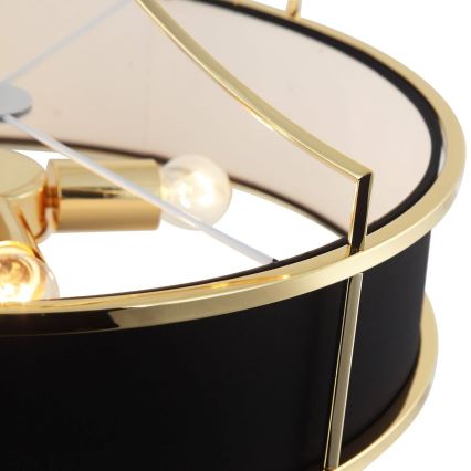 Open Design OR84146 - Lampadario a sospensione su asta STANZA 4xE27/15W/230V Ø 55 cm oro/nero