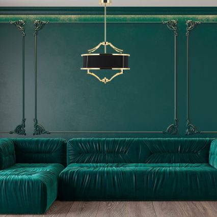 Open Design OR84160 - Lampadario a stelo STESSO 4xE27/15W/230V Ø 55 cm oro/nero