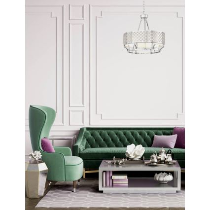 Open Design OR84375 - Lampadario a catena VERNO 6xE14/12W/230V Ø 55 cm cromo lucido