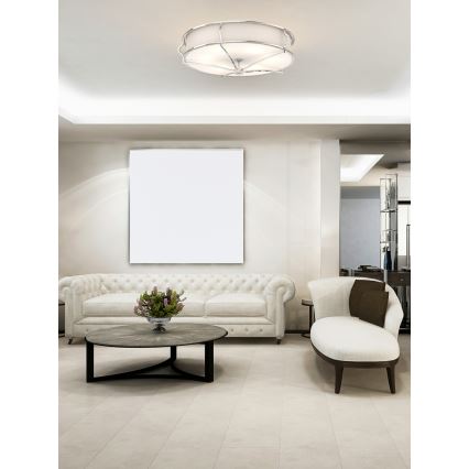Open Design OR84412 - Plafoniera STESSO 4xE27/12W/230V Ø 65 cm cromo lucido/bianco