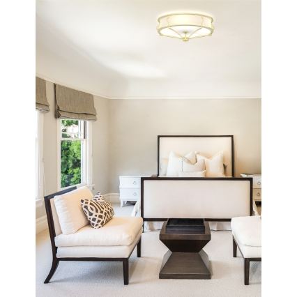 Open Design OR84436 - Plafoniera STESSO 4xE27/12W/230V Ø 65 cm ottone/bianco