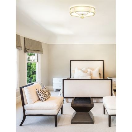 Open Design OR84443 - Plafoniera STESSO 6xE27/12W/230V Ø 85 cm ottone/bianco