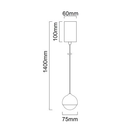 Open Design OR85099 - Lampada a sospensione LED su cavo BOLICINA LED/5W/230V, dorata