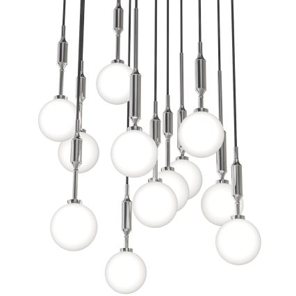 Open Design OR85389 - Lampadario a sospensione ERO su cavo 12xG9/8W/230V cromo lucido