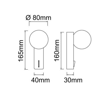 Open Design OR85563 - Lampada da parete BOLETTA 1xG9/8W/230V ottone