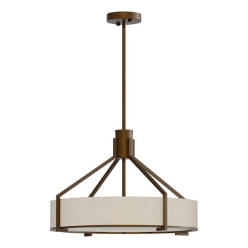 Open Design OR85648 - Lampadario su asta DORETTO 4xE27/15W/230V Ø 50 cm marrone/beige