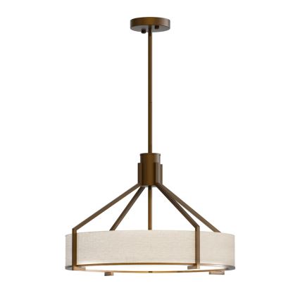 Open Design OR85648 - Lampadario su asta DORETTO 4xE27/15W/230V Ø 50 cm marrone/beige
