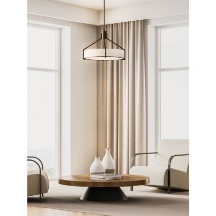 Open Design OR85679 - Lampadario su asta DORETTO 6xE27/15W/230V Ø 70 cm marrone/beige