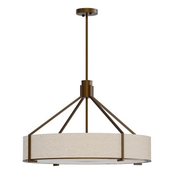 Open Design OR85679 - Lampadario su asta DORETTO 6xE27/15W/230V Ø 70 cm marrone/beige