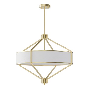 Open Design OR85839 - Lampada a sospensione con asta ZUNDO 4xE27/15W/230V ottone/bianco