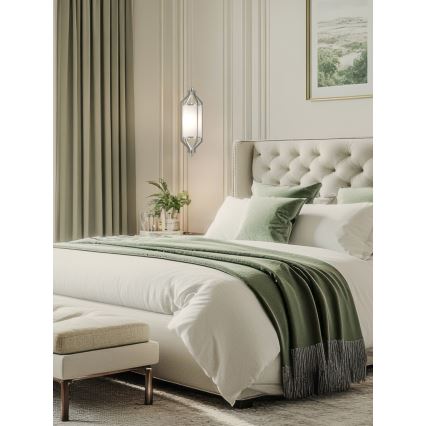 Open Design OR85853 - Lampada a sospensione ZUNDO su asta 1xE27/15W/230V cromo opaco/bianco