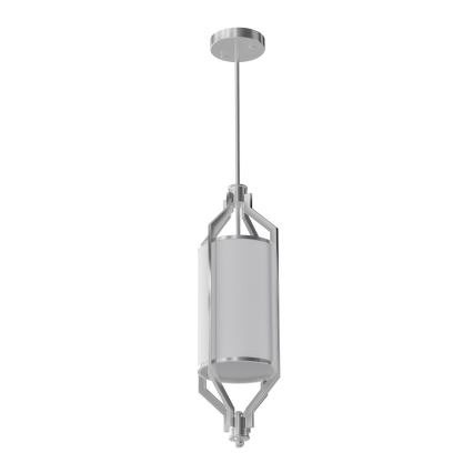 Open Design OR85853 - Lampada a sospensione ZUNDO su asta 1xE27/15W/230V cromo opaco/bianco