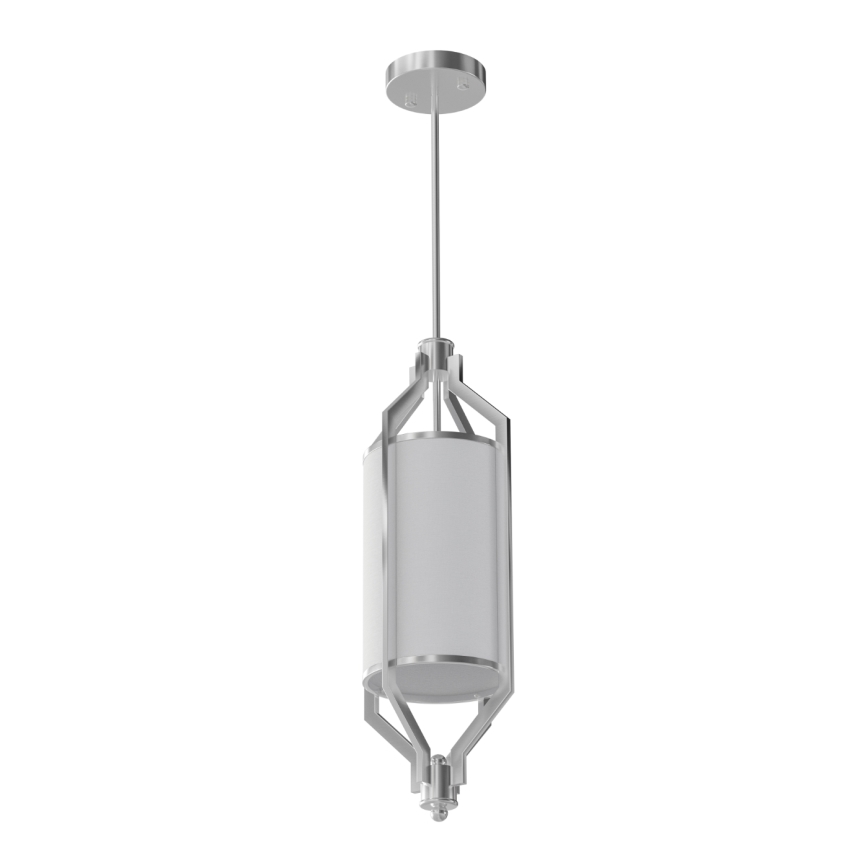Open Design OR85853 - Lampada a sospensione ZUNDO su asta 1xE27/15W/230V cromo opaco/bianco