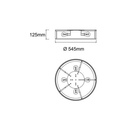 Open Design OR85976 - Plafoniera ZALINDRO 4xE27/15W/230V Ø 54,5 cm bianco/ottone