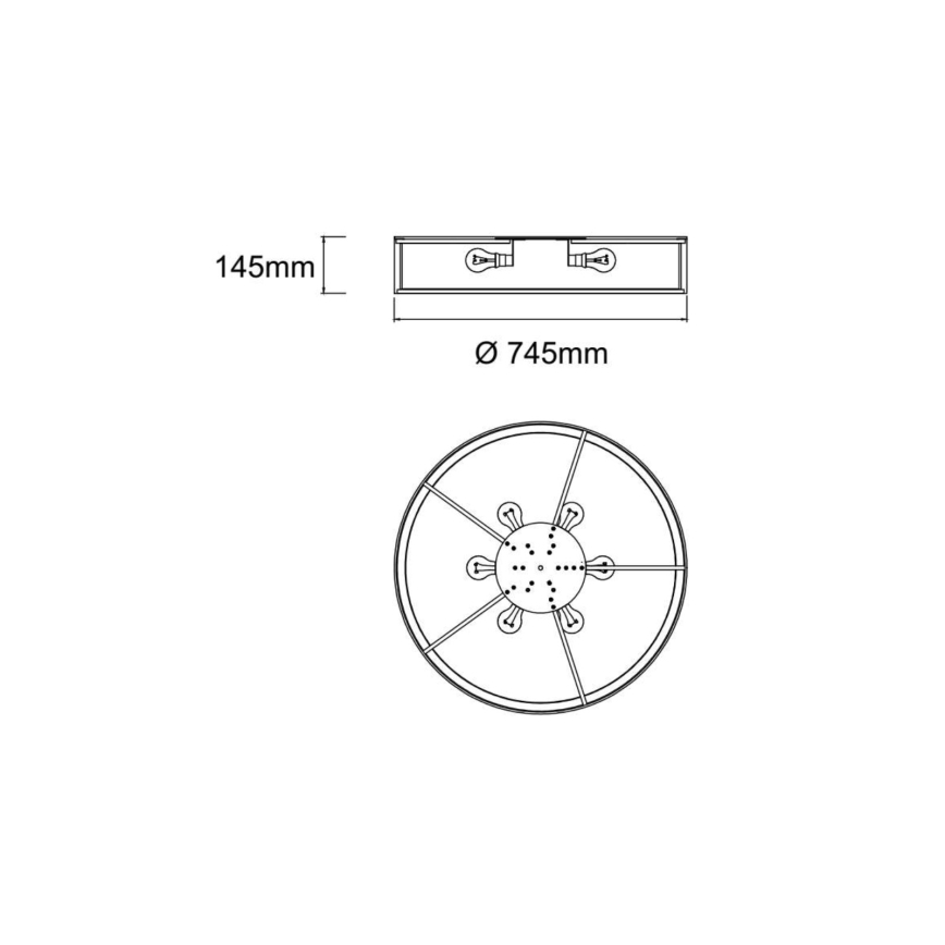 Open Design OR86058 - Plafoniera ZALINDRO 6xE27/15W/230V Ø 74,5 cm bianco/oro