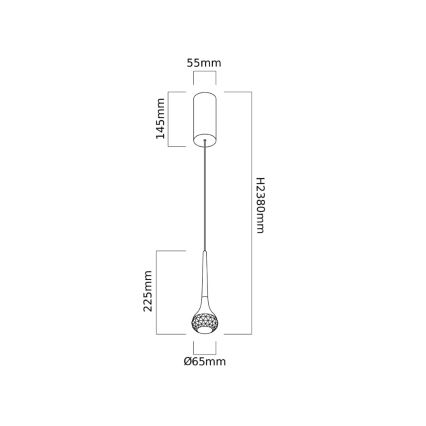 Open Design OR86171 - Lampadario LED sospeso con cavo CRIMA LED/7W/230V, ottone