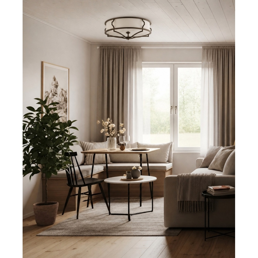 Open Design OR86614 - Plafoniera STESSO 6xE27/12W/230V Ø 85 cm marrone
