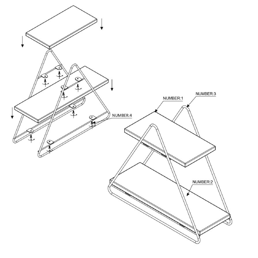 Organizzatore per scaffali 35x40 cm oro